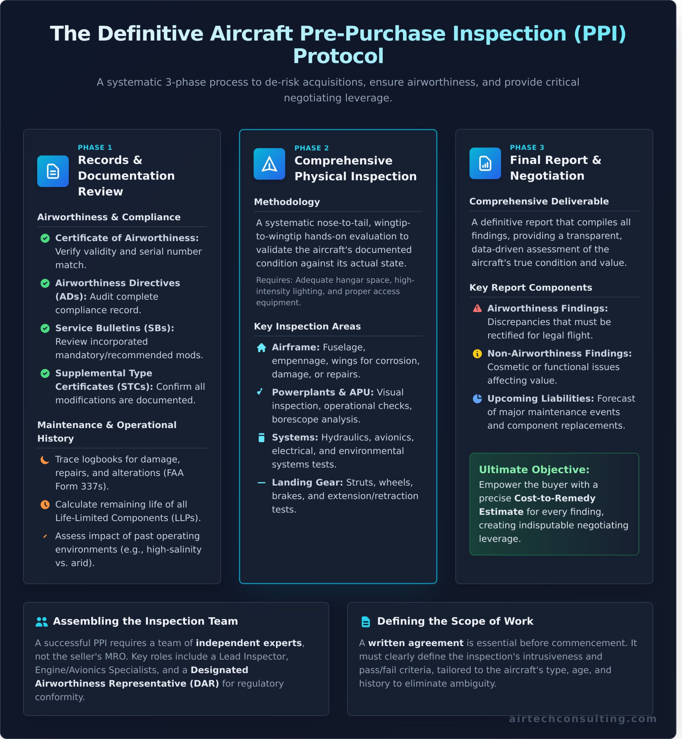 The Definitive Pre-Purchase Aircraft Inspection Checklist - Infographic