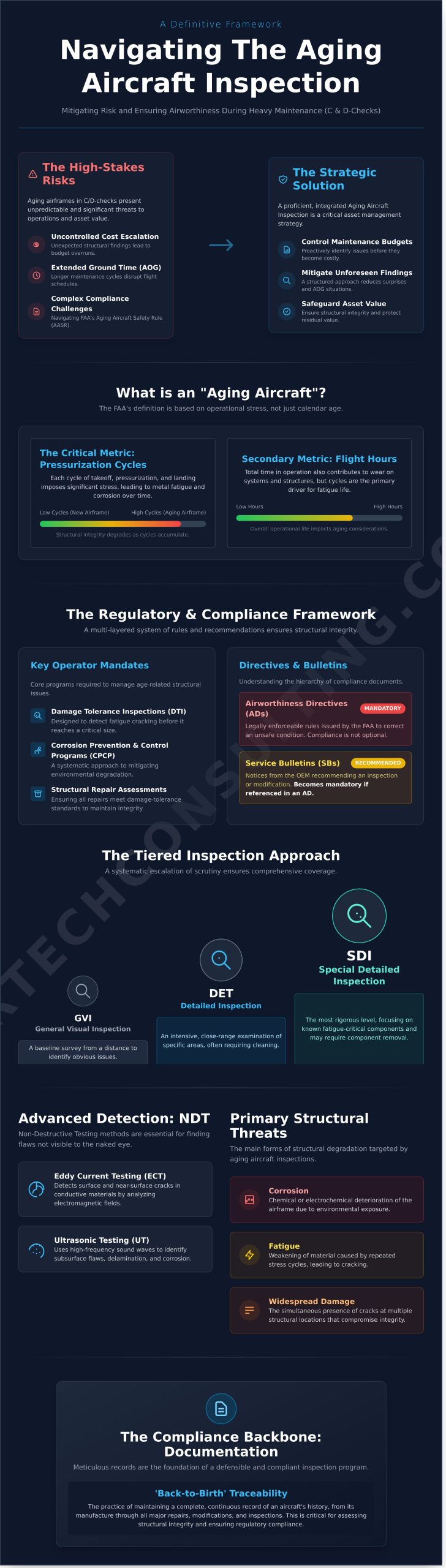 A Comprehensive Guide to Aging Aircraft Inspection During Heavy Maintenance - Infographic